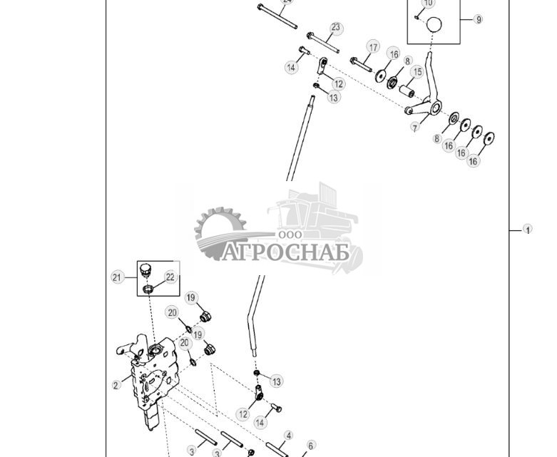 Комплект рычага и клапана упр. подн. ножа одной рукой - ST3631 593.jpg